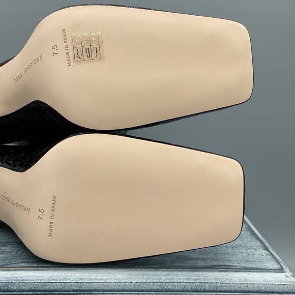 NEW Good American Women’s Croc Embossed Booties Black Size 7 - Picture 9 of 9